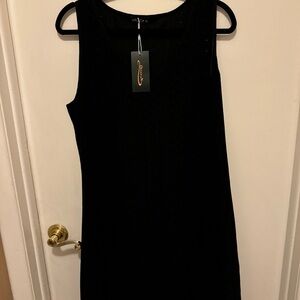 Black Sleeveless Scoop Neck Sheath Coverup